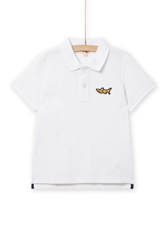 Polo liso com piqué branco menino NOJOPOL4 / 22S90262POL000