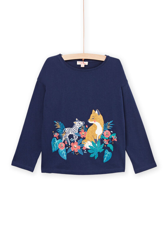 T-shirt de mangas compridas com animação de raposa e zebras. PAMENTEE2 / 22W901U3TML713