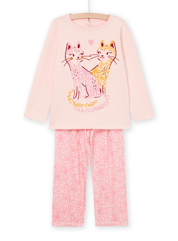 Pijama com padrão de gatos e estampado de flores REFAPYJCAT / 23SH11D7PYJ321