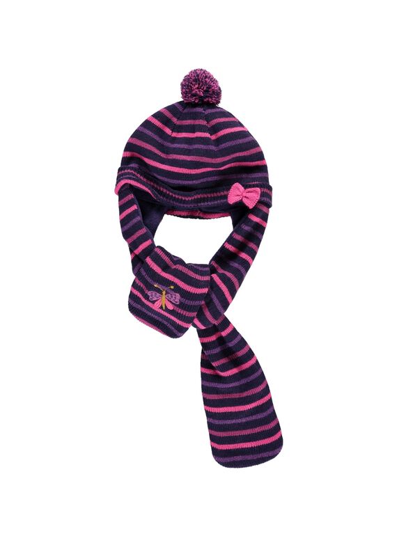 Baby girls' hat and scarf DYIVIOBON / 18WI09H1BON099