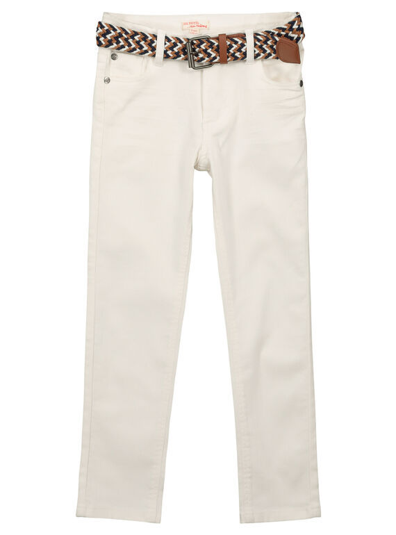 Calças de ganga branco com cinto menino FOJOUPAN1 / 19S902T1PAN000