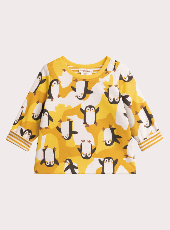 T-shirt reversível com padrão de pinguim para bebê menino  VUBATEE2 / 24WG10Q1TML009