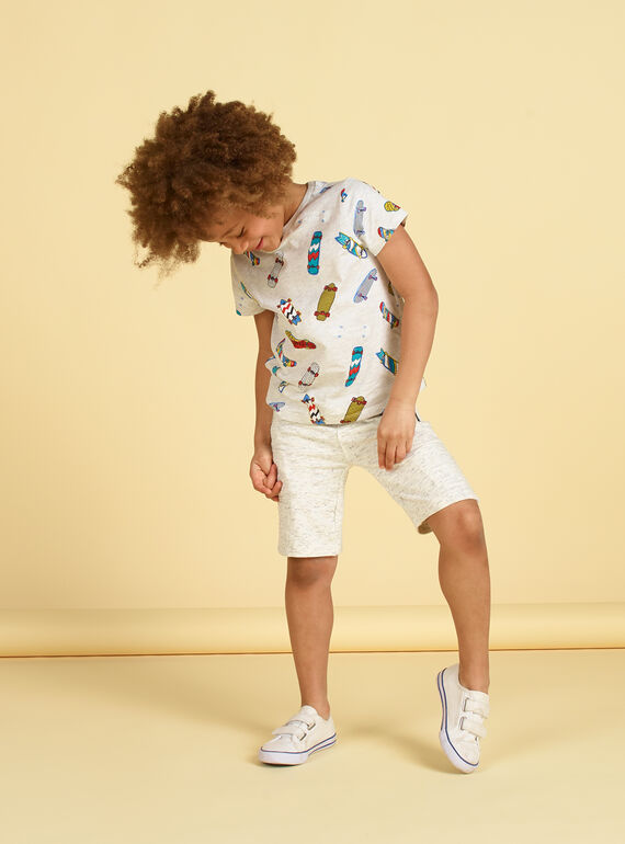 T-shirt cinzento mesclado e azul - Criança menino LOPOETI1 / 21S902Y2TMCJ920
