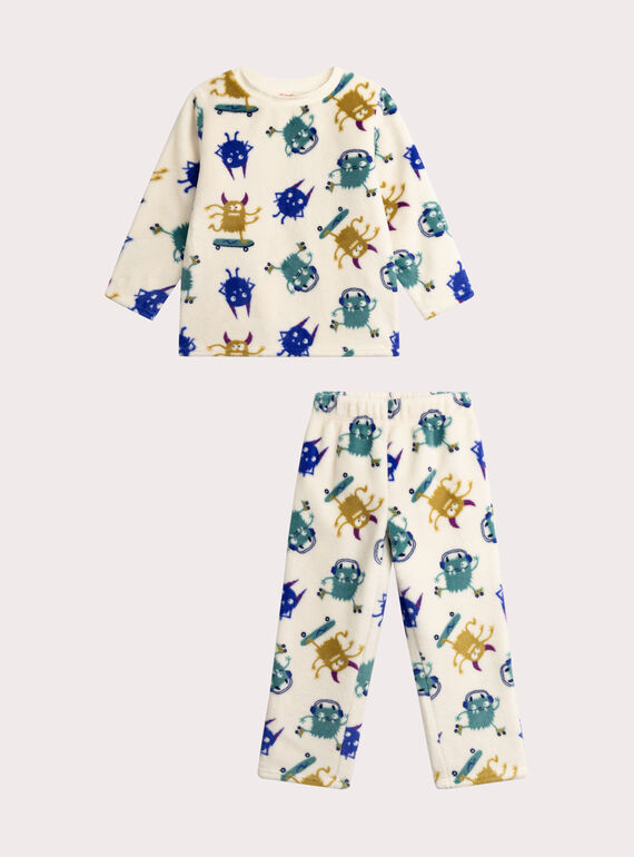 Pijama cru de lã polar para rapaz  VEGOPYJBOA1 / 24WH1294PYJ001