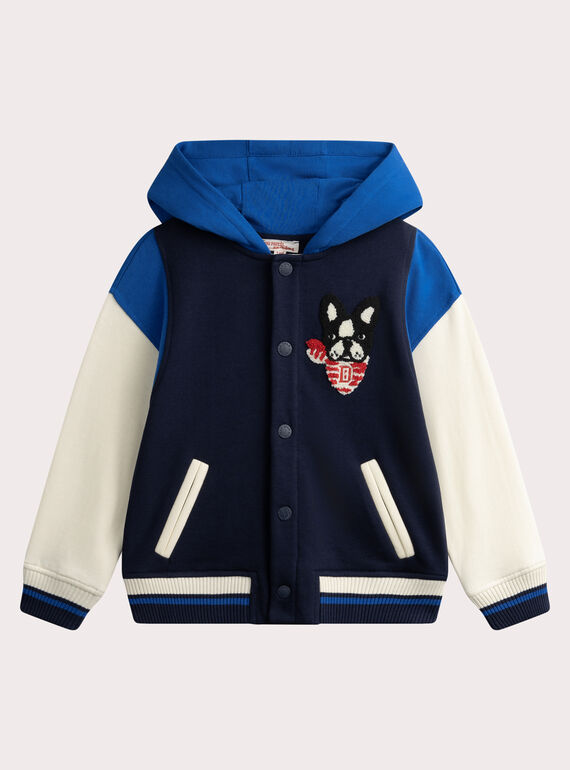 Casaco estilo teddy tricolor com estampado de cão WOKAGIL / 25S90231GILC243