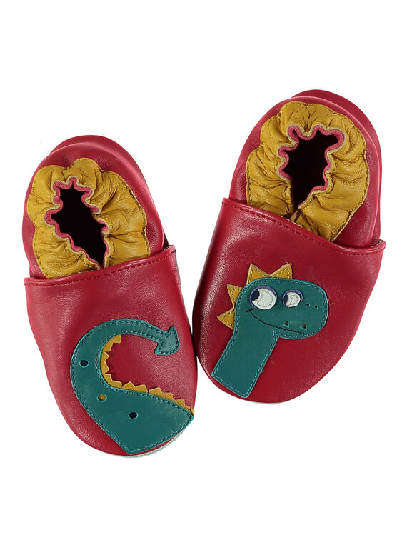 Pantufas dragão couro flexível vermelho bebé menino GNGDRAGON / 19WK38Z3D3S050