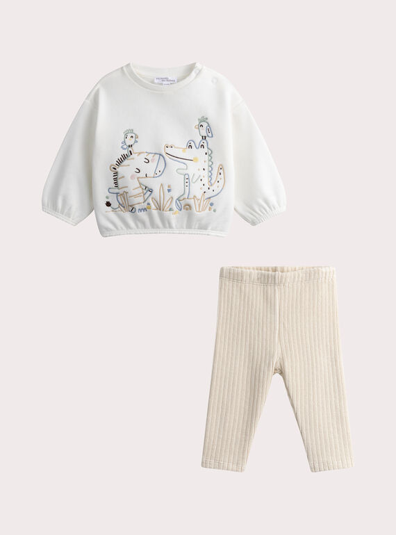 Conjunto de sweatshirt e leggings para bebé WOU1ENS2 / 25SF0471ENS005