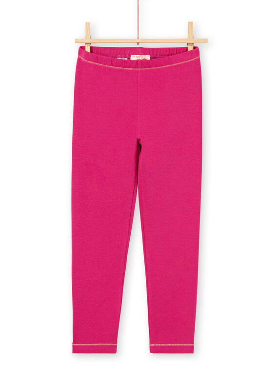 Leggings rosas escuro detalhes dourados menina MYAJOLEG3 / 21WI0111CALD312