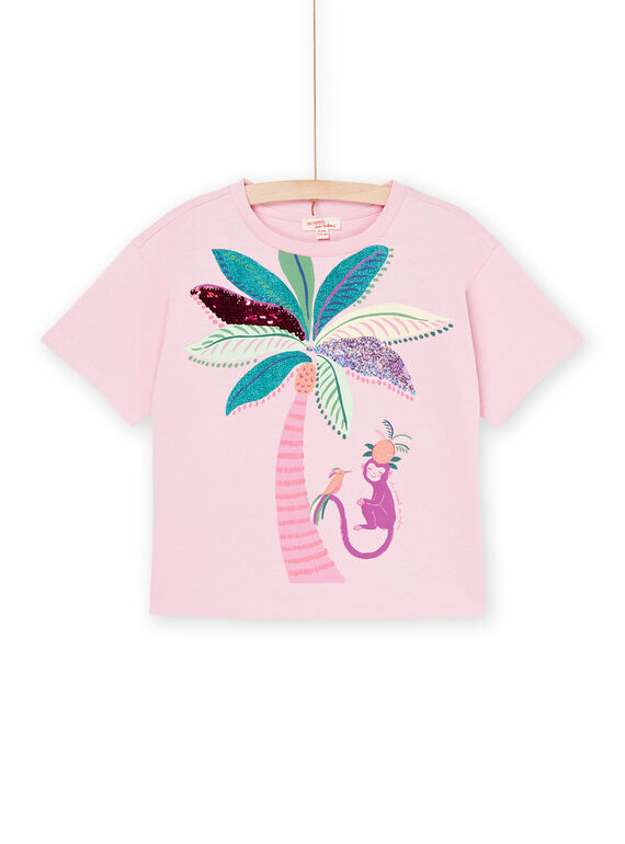 T-shirt rosa com animação exótica RAEXOTI2 / 23S901V3TMCD315