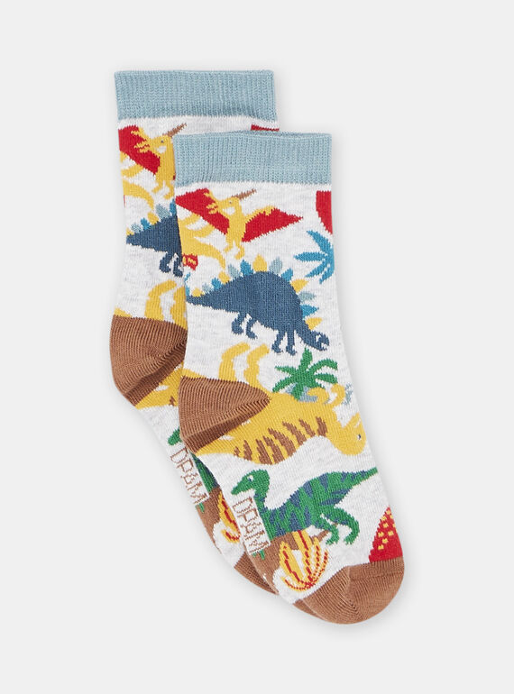 Meias cinzento com estampado dinossauros menino SYOJOCHO2 / 23WI02B4SOQJ922
