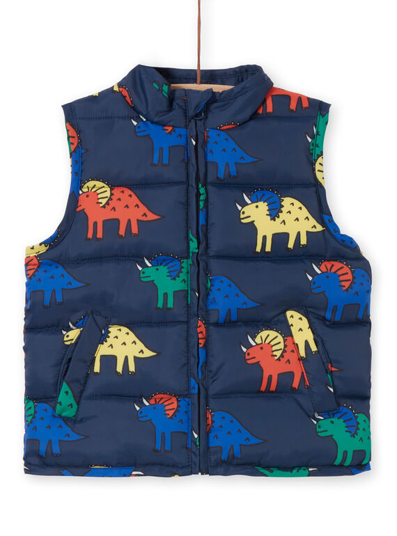 Blusão reversível sem mangas azul e vermelho estampado dinossauro LOGROIMP1EX / 21S902R6BLO705