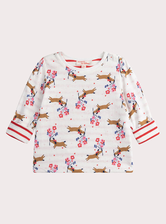 T-shirt reversível cru para bebé menina WIKATEE / 25SG0931TMLA001