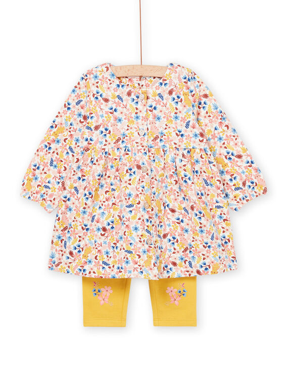 Vestido de mangas compridas estampado e leggings lisas PICIENS / 22WG09M1ENS001
