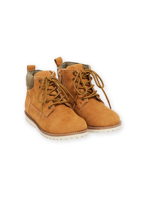 Boots couro camel com atacadores menino MOBOOTALEXY / 21XK3682D0D804