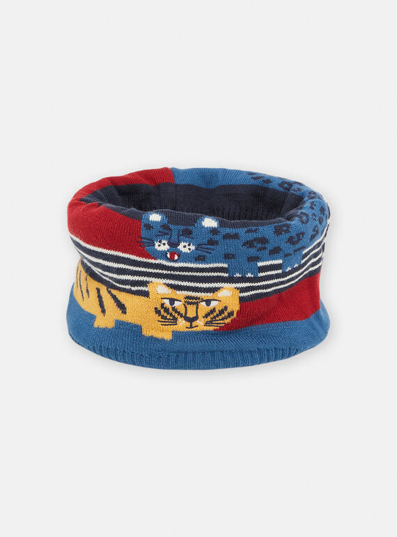 Cachecol azul com estampado felinos SYOGROSNO2 / 23WI0293SNO705