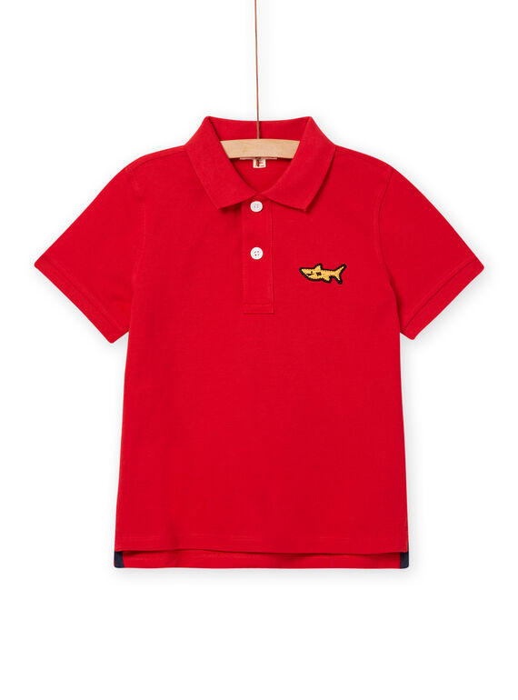 Polo vermelho com bordado tubarão menino NOJOPOL3 / 22S90265POL050