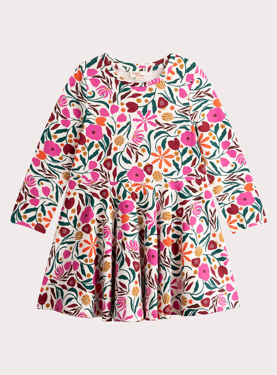 Vestido cru com estampado floral para menina VAKOROB3 / 24W90131ROB114