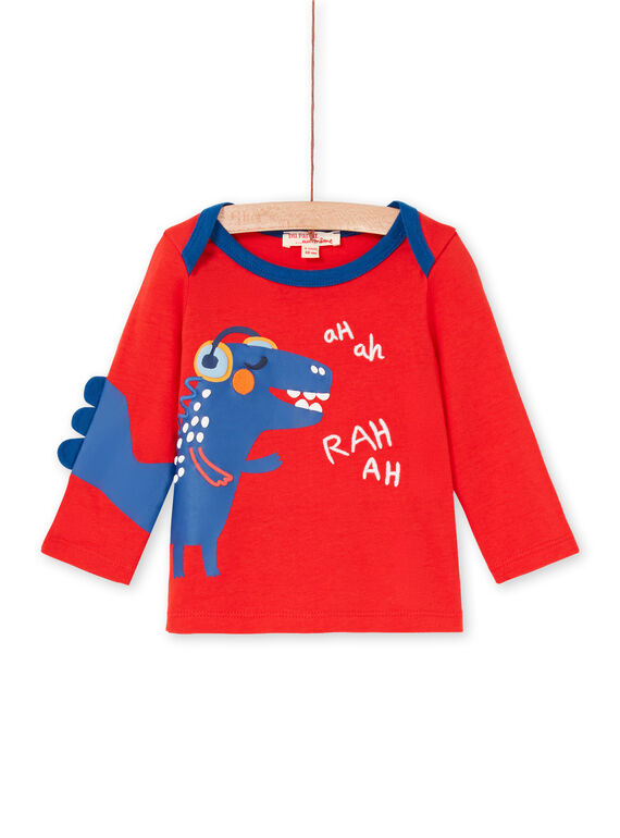 T-shirt vermelha e azul bebé menino LUCANTEE1 / 21SG10M1TMLF505