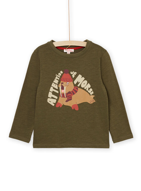 T-shirt com padrão de morsa caqui POJOTEE6 / 22W902C1TML609
