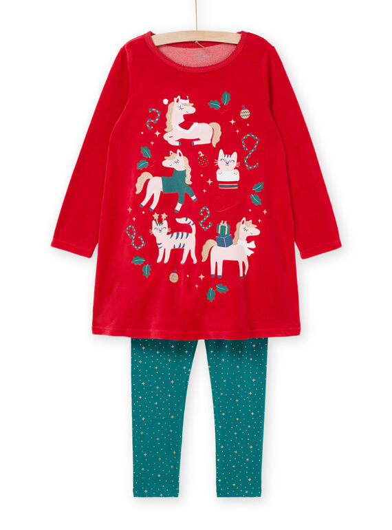 Pijama de Natal vermelho e verde PEFACHUNOE / 22WH1171CHN050
