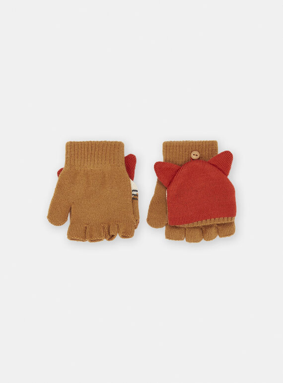 Luvas canela e vermelho com animação raposa SYOGROGAN2 / 23WI0291GAN809
