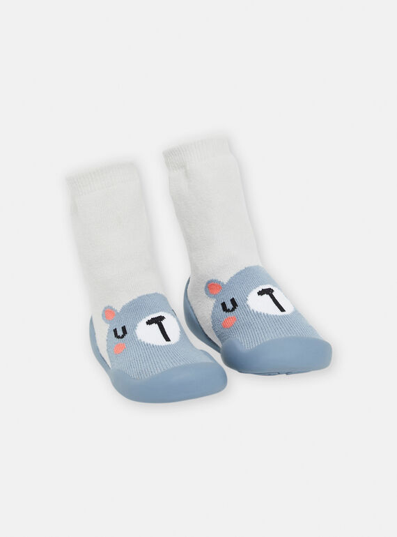 Pantufas-meias azul com padrão de urso SUCHO7OURS / 23XK3861D08C201