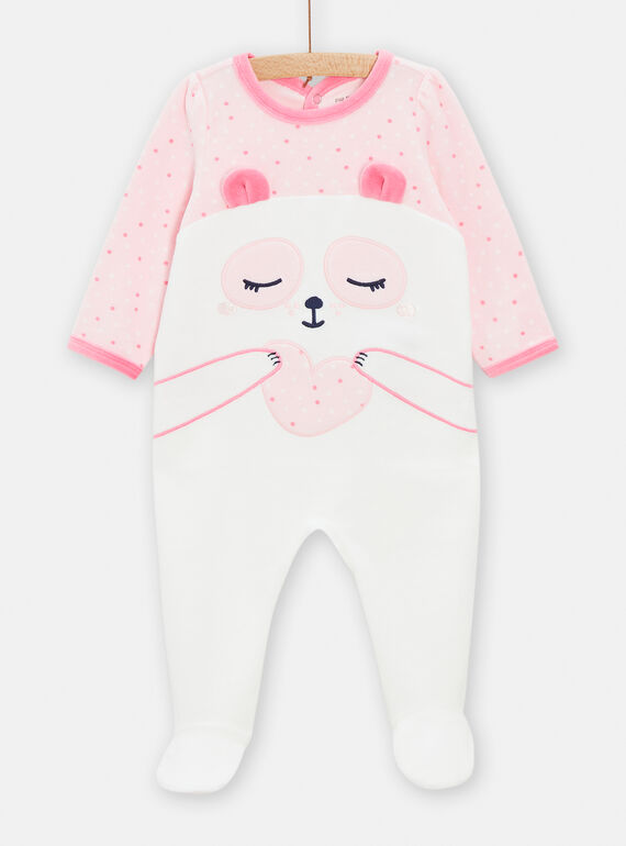 Babygro rosa com animação de orelhas 3D panda bebé menina TEFIGREPAN / 24SH1346GRE321