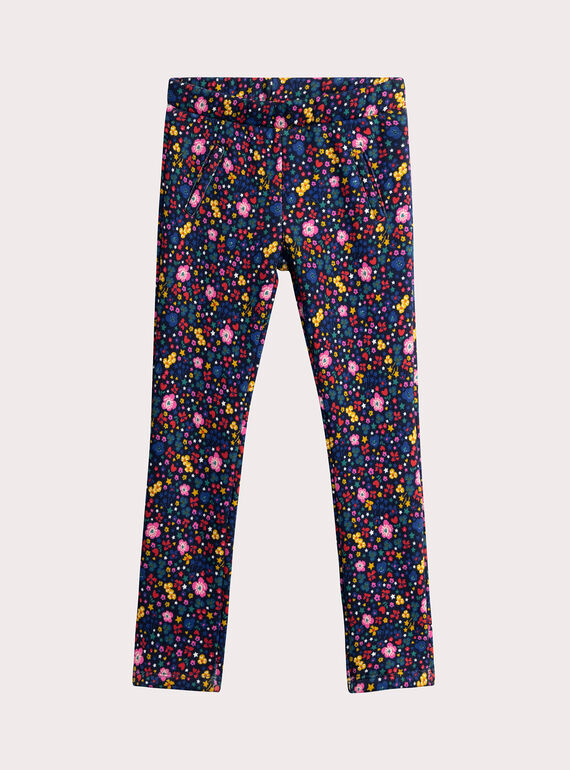 Calças de legging forradas quentes com estampa floral para meninas  VAROPANT1 / 24W901P1PAN070