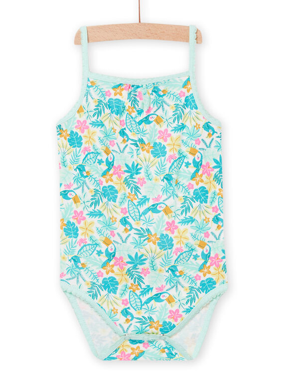 Body turquesa com estampado de selva bebé menina NEFIBODTUR / 22SH13J2BDL001