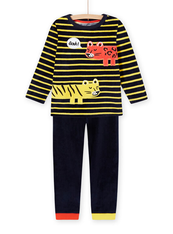 Conjunto de pijama com padrão de animais em veludo menino MEGOPYJRAY / 21WH1291PYJ705