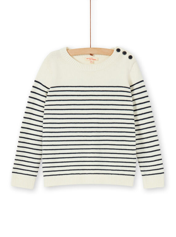 Camisola cru às riscas criança menino LOJOPUL1 / 21S90231PUL001