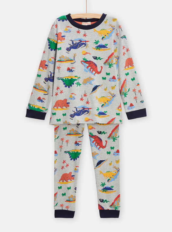 Pijama cinzento com estampado de dinossauro menino TEGOPYJAOP / 24SH124CPYJJ922
