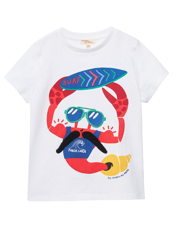 T-shirt menino mangas curtas branco lagosta JOCEATI4 / 20S902N3TMC000