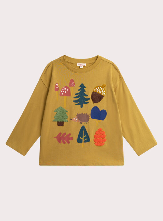 T-shirt verde de animação do mundo da floresta para meninos  VOBATEE1 / 24W902Q2TMLG600