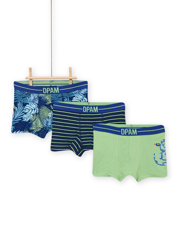 Pack de 3 boxers a condizer menino NEGOBOXPALM / 22SH12J1BOX070