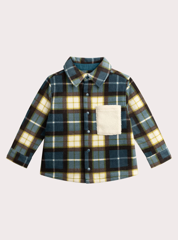 Sobrecamisa xadrez com bolso sherpa para menino  VOBACHEM / 24W902Q1CHMC225