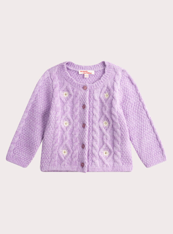 Casaco de malha lavanda para bebé menina VIPERCAR / 24WG09R1CARH706