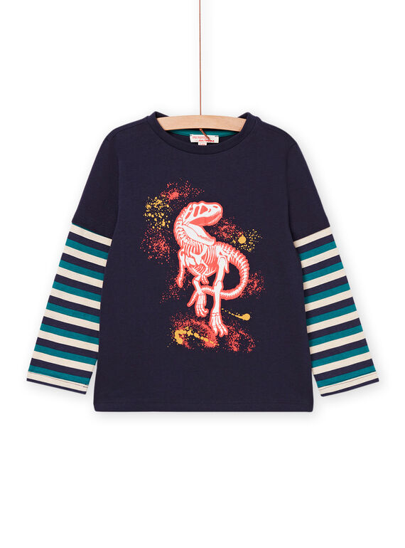 T-shirt de mangas compridas às riscas e padrão de dinossauro POPRITEE4 / 22W902P1TML705