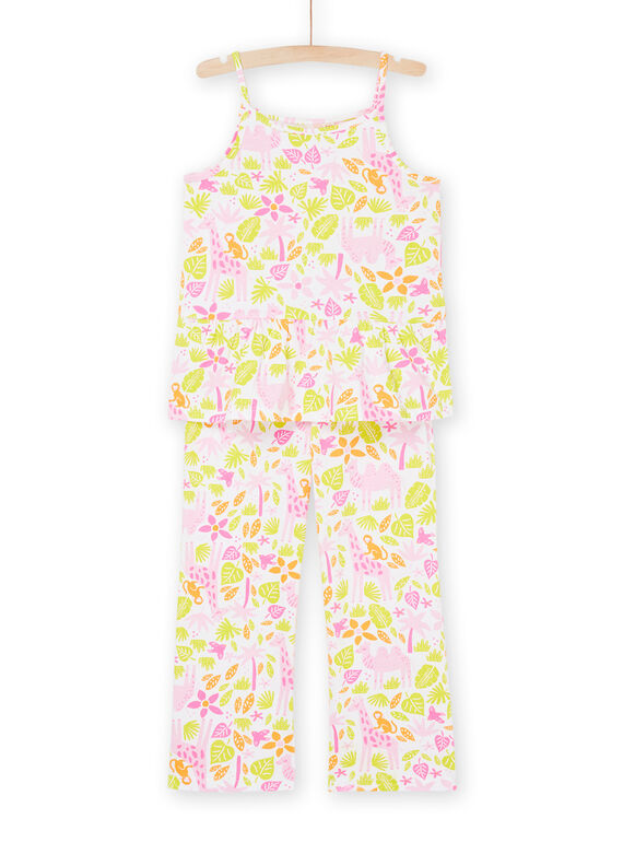 Camisola de alças e calças branco com estampado de flores REFAPYJLON / 23SH11HAPYJ000