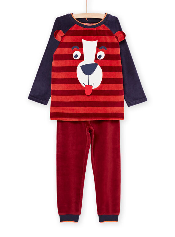 Pijama T-shirt e calças em veludo com estampado de urso PEGOPYJOURS / 22WH1232PYJE415