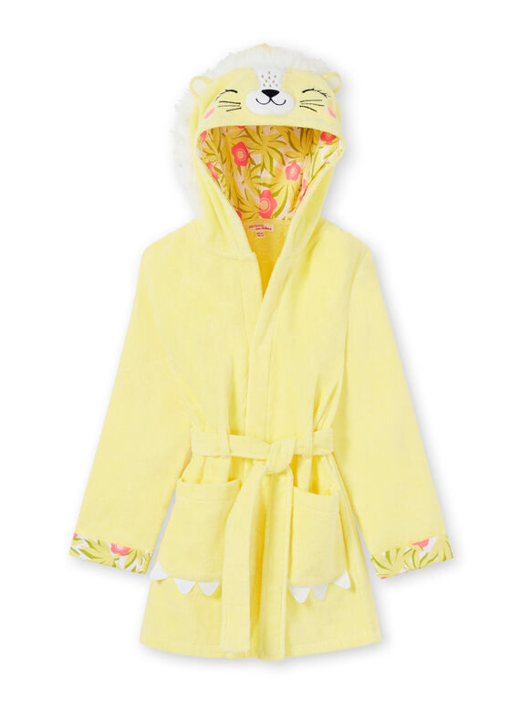 Roupão com capuz amarelo e rosa criança menina LEFAROBLEO / 21SH1151RDC116