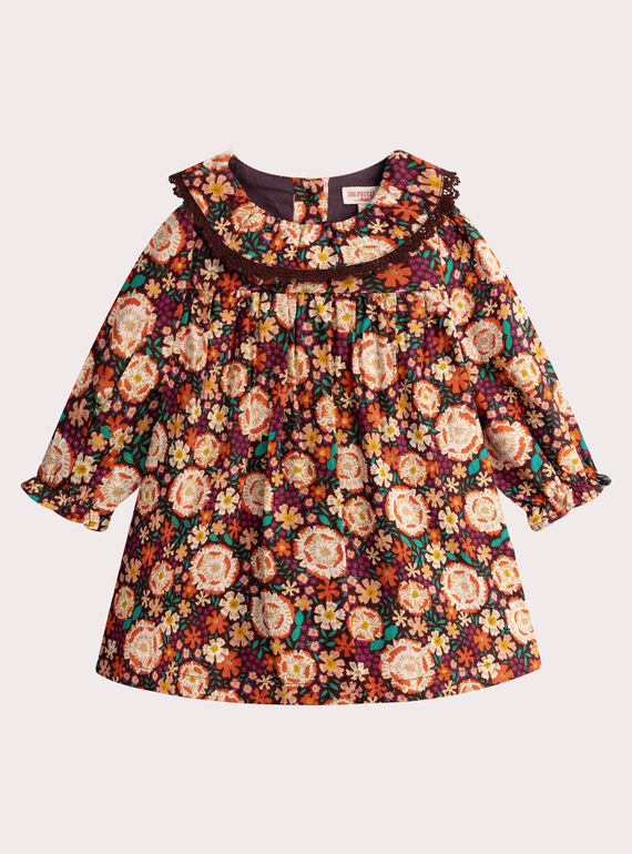 Vestido às flores para bebé menina VIKOROB1 / 24WG0932ROB718