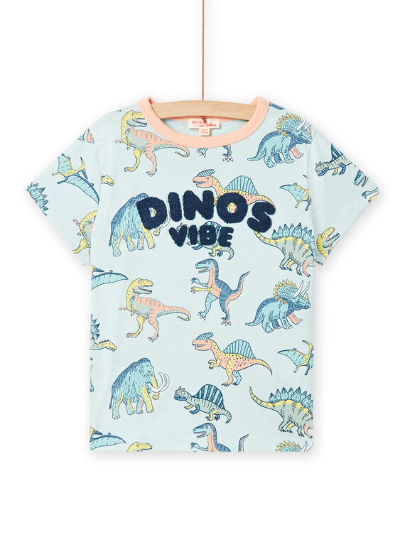 T-shirt verde-pastel com estampado dinossauros menino NOMOTI1 / 22S902N1TMCG632