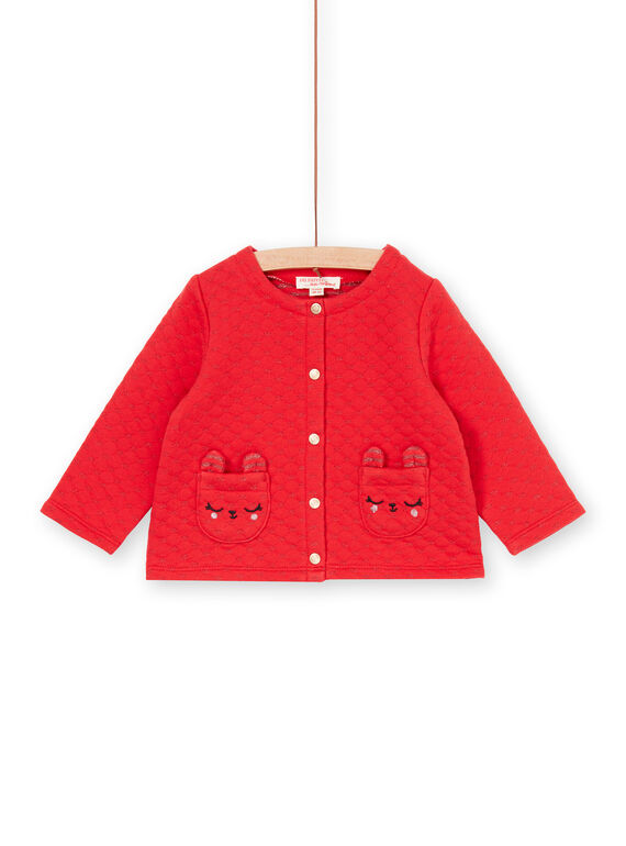 Casaco de malha vermelho bebé menina LIHACAR / 21SG09X1CAR505