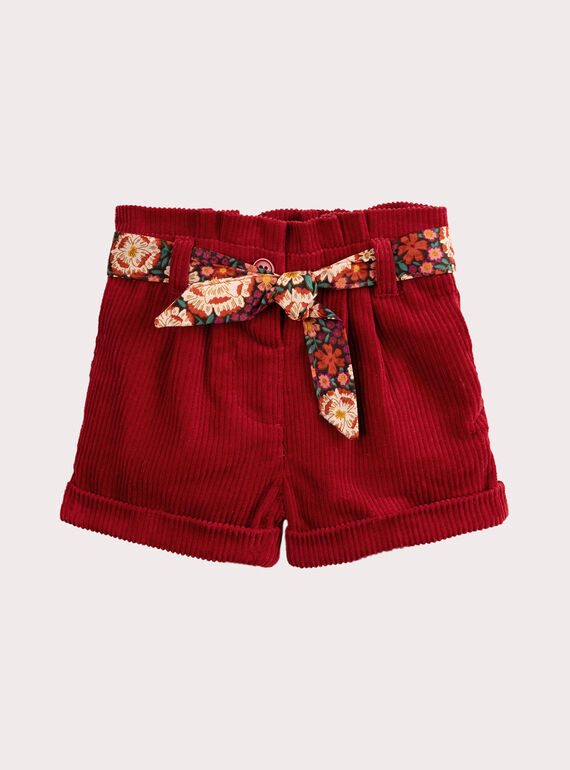 Calções de veludo vermelho para bebé menina VIKOSHO / 24WG0931SHO511