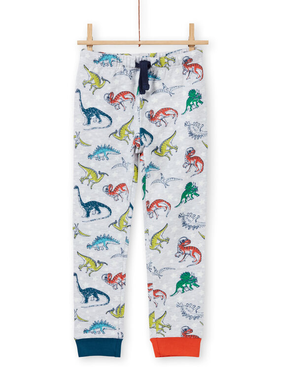 Conjunto pijama cinzento mesclado fosforescente com estampado dinossauro menino MEGOPYJAOP / 21WH1282PYJJ922