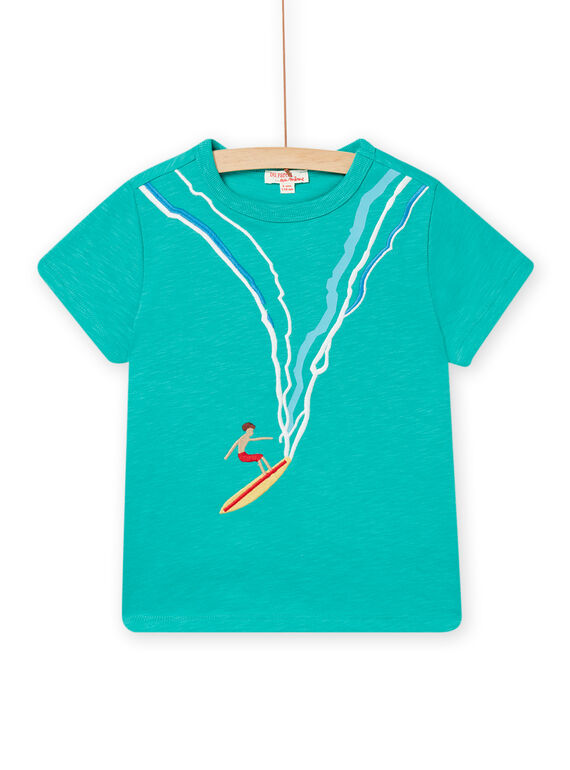 T-shirt de mangas curtas azul-claro com padrão surfista menino NOWATI7 / 22S902V7TMCG621