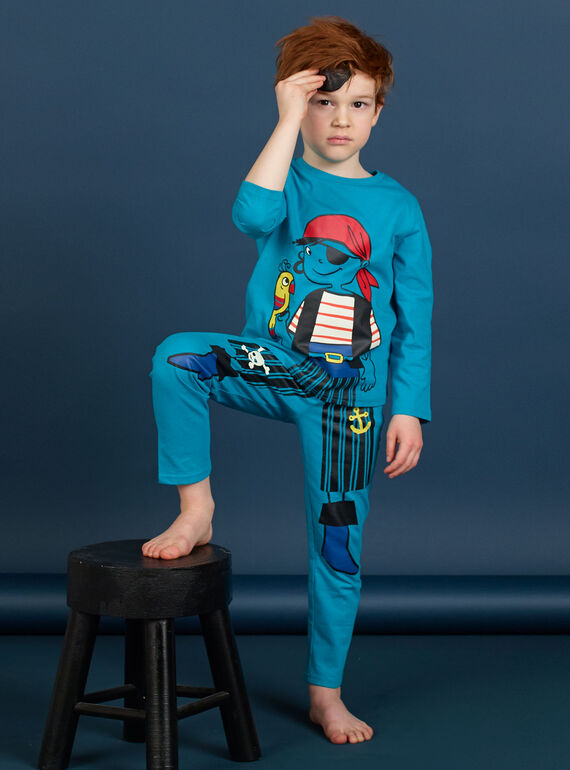 Conjunto pijama t-shirt e leggings azul fosforescente criança menino LEGOPYJMAN3 / 21SH12S3PYG209