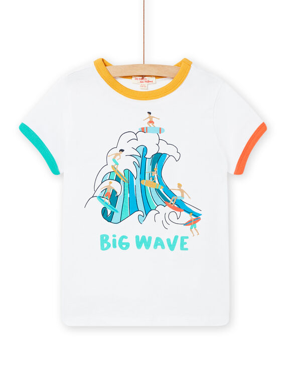 T-shirt de mangas curtas branca com padrão onda menino NOWATI4 / 22S902V5TMC000