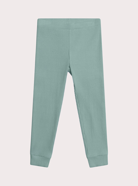 Leggings verde-claro para menina XYAJOLEG5 / 25WI01E2CALG610